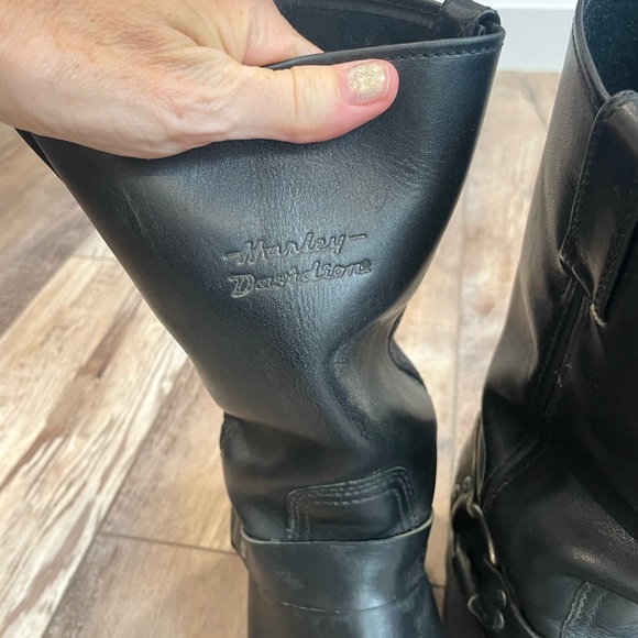 Harley Davidson Men’s Black Leather Harness Boots - Picture 4 of 7